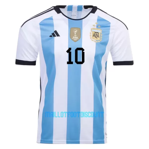 Maillot De Foot Argentine 3 Star Lionel Messi 10 Domicile Coupe du Monde 2022