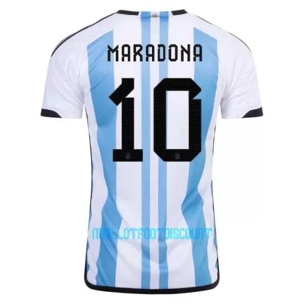 Maillot De Foot Argentine 3 Star MARADONA 10 Domicile Coupe du Monde 2022