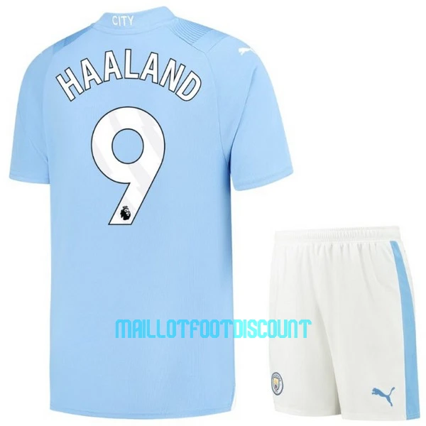 Kit De Football Manchester City Erling Haaland 9 Enfant Domicile 23/24