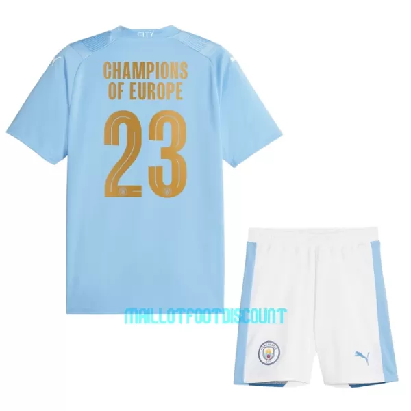 Kit De Football Manchester City Champions of Europe Enfant Domicile 23/24