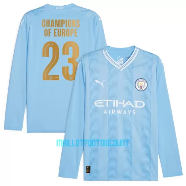 Maillot De Foot Manchester City Champions of Europe Domicile 23/24 Manches Longues