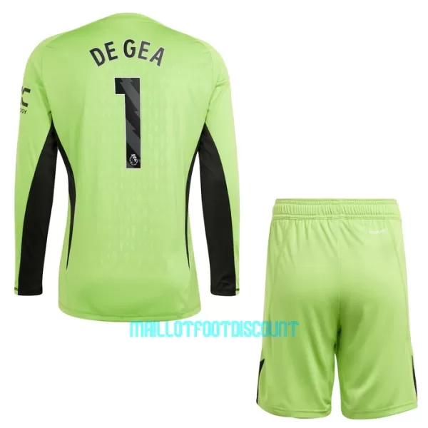 Kit De Football Gardien Manchester United De Gea 1 Enfant Domicile 23/24 Manches Longues