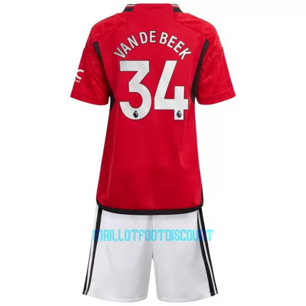 Kit De Football Manchester United Donny Van de Beek 34 Enfant Domicile 23/24