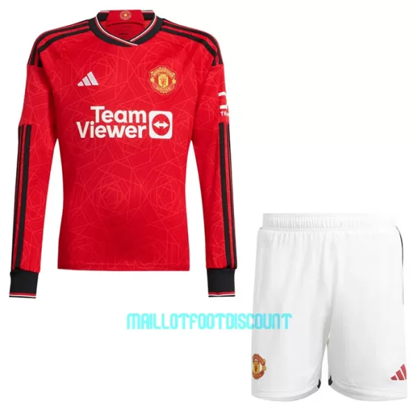 Kit De Football Manchester United Enfant Domicile 23/24 Manches Longues