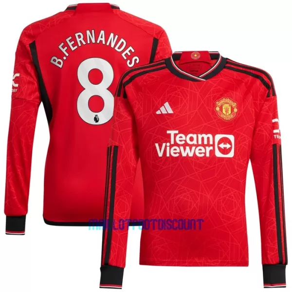 Maillot De Foot Manchester United Bruno Fernandes 8 Domicile 23/24 Manches Longues