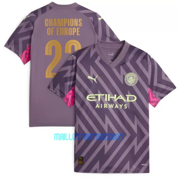 Maillot De Foot Gardien Manchester City Champions of Europe Extérieur 23/24