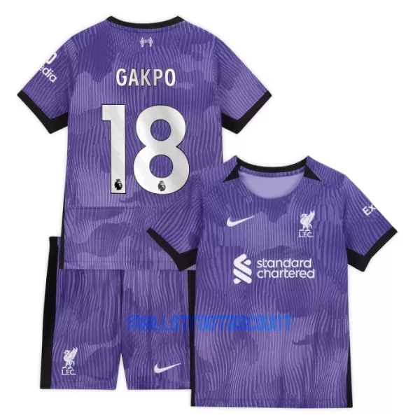 Kit De Football Liverpool Cody Gakpo 18 Enfant Third 23/24