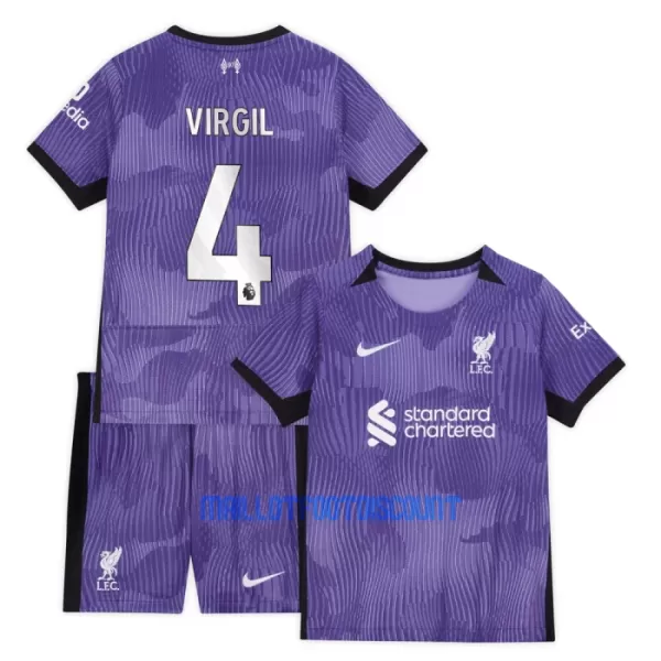 Kit De Football Liverpool Virgil van Dijk 4 Enfant Third 23/24