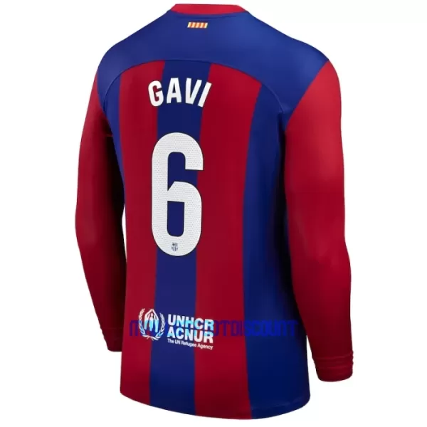 Maillot De Foot FC Barcelone Gavi 6 Domicile 23/24 Manches Longues