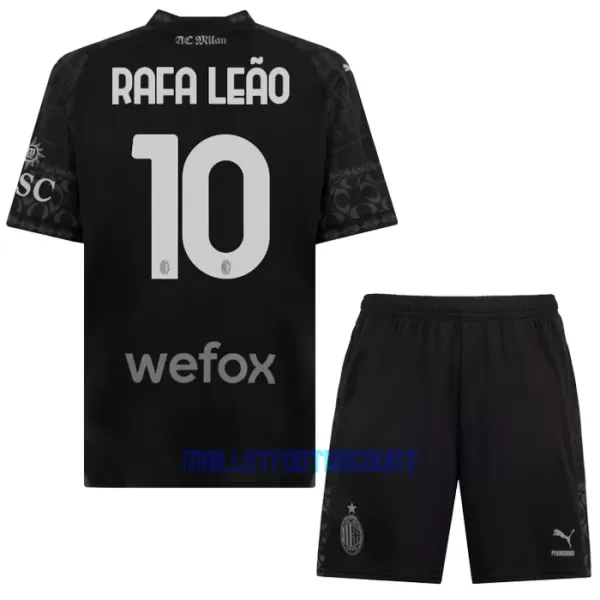 Kit De Football Milan AC Rafael Leão 10 Enfant Fourth 23/24 Noir