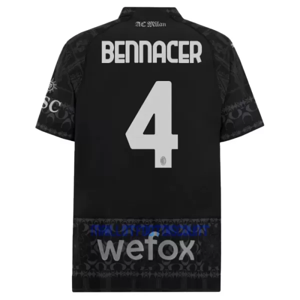 Maillot De Foot Milan AC Ismael Bennacer 4 Fourth 23/24 Noir