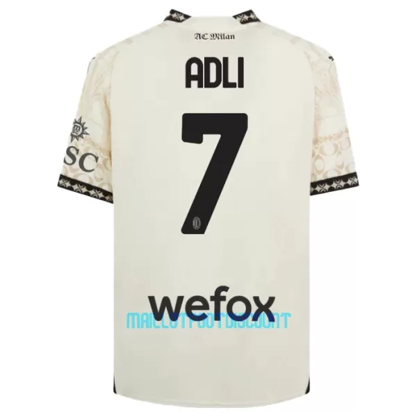 Maillot De Foot Milan AC Yacine Adli 7 Fourth 23/24 Blanc