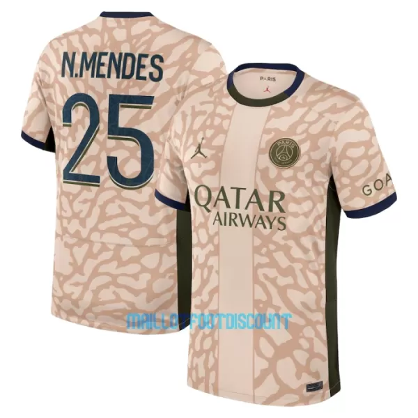 Maillot De Foot Paris Saint-Germain Nuno Mendes 25 Fourth Jordan 23/24