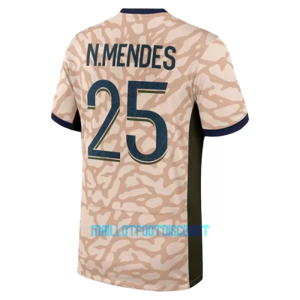 Maillot De Foot Paris Saint-Germain Nuno Mendes 25 Fourth Jordan 23/24