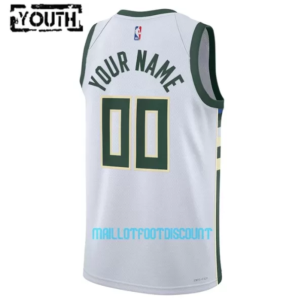 Maillot de Basket Milwaukee Bucks Association Edition Swingman 23/24 Enfant Blanc