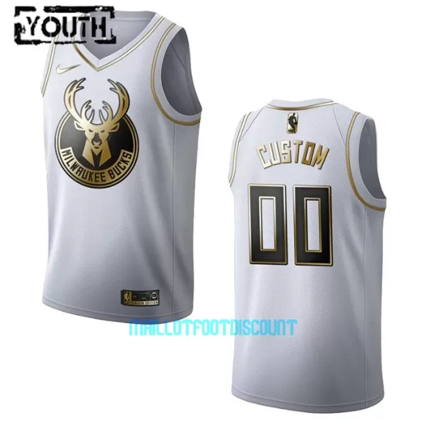 Maillot de Basket Milwaukee Bucks Golden Edition Swingman Enfant Blanc