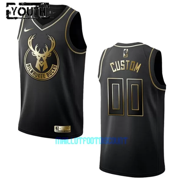 Maillot de Basket Milwaukee Bucks Golden Edition Swingman Enfant Noir