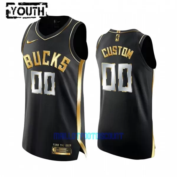 Maillot de Basket Milwaukee Bucks Golden Edition Swingman Enfant Noir