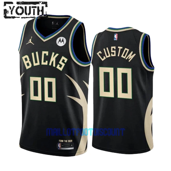 Maillot de Basket Milwaukee Bucks Statement Edition Swingman 23/24 Enfant Noir