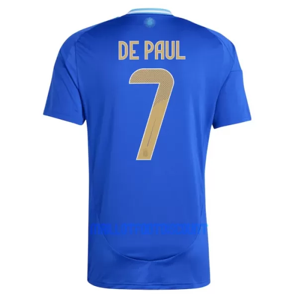 Maillot De Foot Argentine Rodrigo de Paul 7 Extérieur 2024