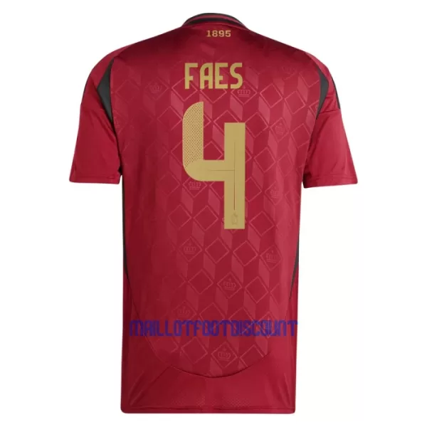 Maillot De Foot Belgique Faes 4 Domicile Euro 2024