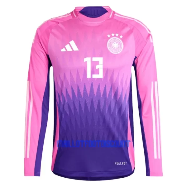 Maillot De Foot Allemagne Thomas Müller 13 Extérieur Euro 2024 Manches Longues