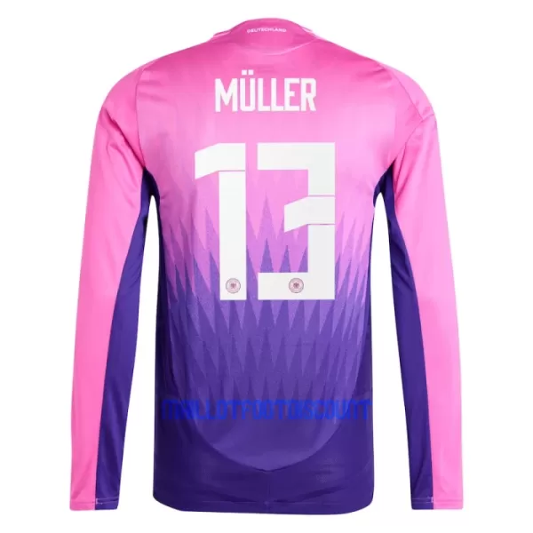 Maillot De Foot Allemagne Thomas Müller 13 Extérieur Euro 2024 Manches Longues