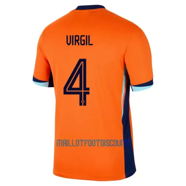 Maillot De Foot Pays-Bas Virgil van Dijk 4 Domicile Euro 2024