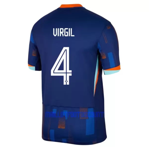 Maillot De Foot Pays-Bas Virgil van Dijk 4 Extérieur Euro 2024