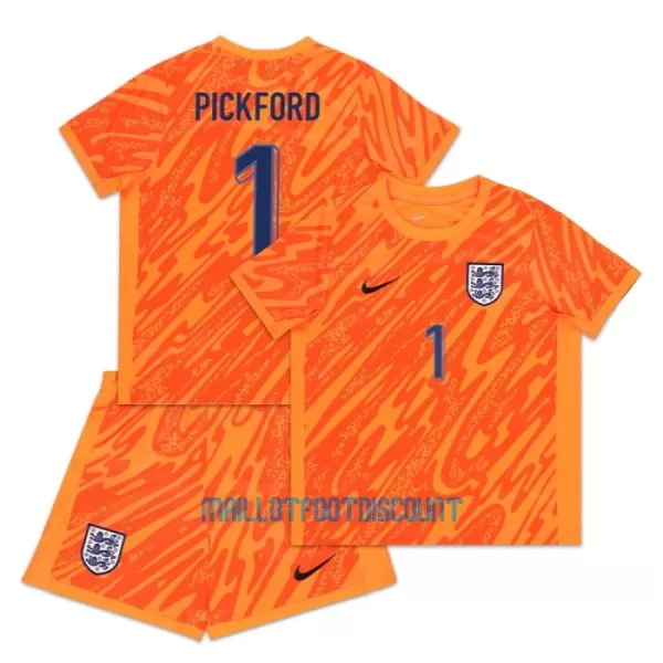 Kit De Football Gardien Angleterre Pickford 1 Enfant Euro 2024 Orange