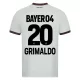 Maillot De Foot Bayer 04 Leverkusen Alejandro Grimaldo 20 Extérieur 23/24