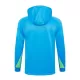 Brésil Enfant Kit sweat-shirt d'entraînement à capuche 24/25 Bleu