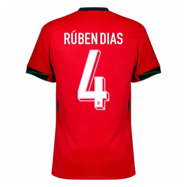 Maillot De Foot Portugal Rúben Dias 4 Domicile Euro 2024