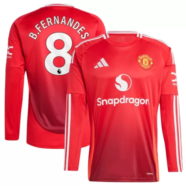 Maillot De Foot Manchester United Bruno Fernandes 8 Domicile 24/25 Manches Longues