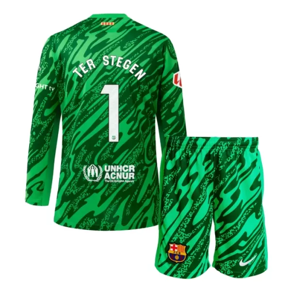 Kit De Football Gardien FC Barcelone Marc-André ter Stegen 1 Enfant Domicile 24/25 Manches Longues