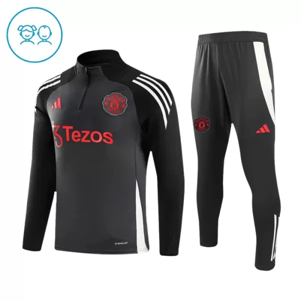 Manchester United Enfant Kit de Sweat-shirt d’entraînement 24/25 Gris