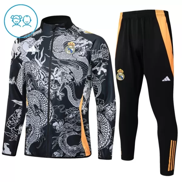 Real Madrid Enfant Ensemble Vestes d'Entraînement 24/25 Dragon Noir